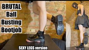 Boot Stomp Castration: Extreme CBT Trampling Shoejob under Gothic Mistress Dolores **SEXY LEGS version** bootjob ballbusting stomping crushing trample cumshot hard heavy femdom bootjob