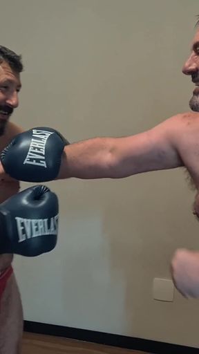 Silver Stepdaddy Boxer Vs. Gouine Wrestler Body Shot Challenge (small X Big)