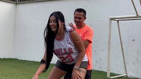 If latina wins a basketball game, she'll take the dick of the guy she was playing with