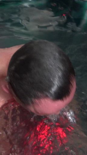 Sadistic glamour monster no mercy under water head trampling!