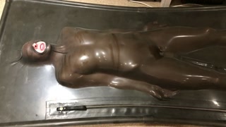 Latex rubber vacbed vacuum bed bondage orgasm wand BDSM