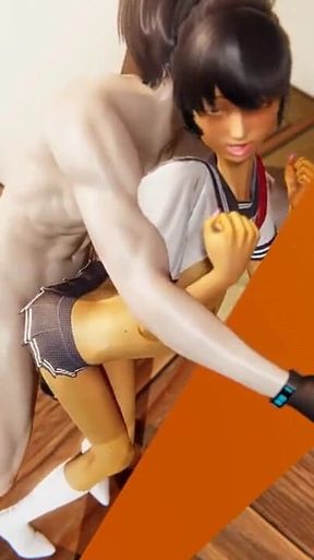 Yaoi -sexy Femboy Getting Fucked Hard Against a Pillar