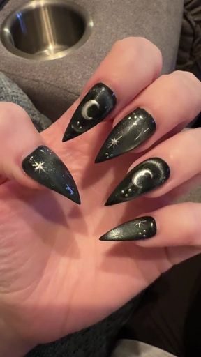 Witchy goth GF serves you with her long nails and claws