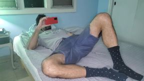 Tonight I dressed up in gay socks and got my tight boxers wrecked by a hairy latino daddy's big cock