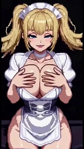 Just Blonde Pixel Boobs Girls, Ai Animation