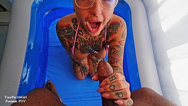 Piss and facefuck for Tattooed Goth Girl by BBC, Piss, Pee, Piss Drinking, Pee Shower, Pee in Throat, Sloppy BJ
