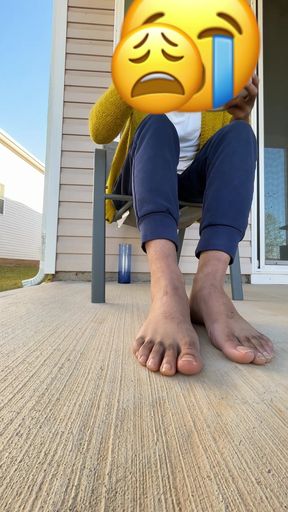 Ebony superior feet enjoy relaxation