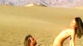 Alluring babe with slim body rides my hard dick on the sandy beach