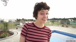 Lina Lynn's Steamy Hotel Pool Encounter - Caught in the Act!