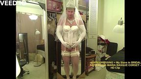 My Slave in BRIDAL SATIN ELOMI MARIA BASQUE CORSET -- HEATH GRUSSING