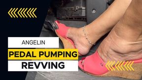 In platform heels, pumping the car pedals (1)