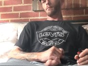 Vaping outside and waving my cock at the neighbors!