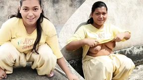Romance with Young Married Bhabhi On Rooftop &mdash;  Desi Village Girl Outdoor Hindi XXX Sex Video