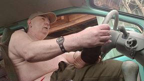 I stink of feet in my car before drinking my piss and jerking off outside like a good big pot-bellied pig on display!