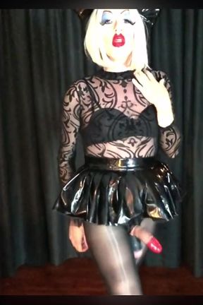 Kara Fetishdoll in Shiny Black Fetish Outfit