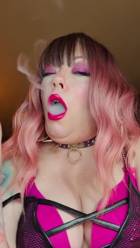 Miss Tina Snua Dressed In Pink Smokes A Richmond Superking Cigarette With Lots Of Dangling - OMI OME Snap Inhales&hellip;   Clip 1