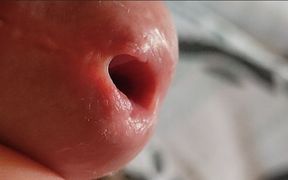 Grandpa Big Red Hole in Amateur Close up.