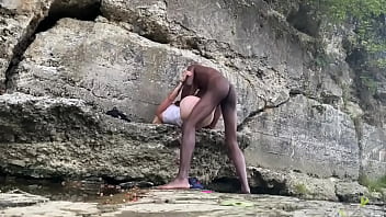 Interracial couple gets naughty on a hike