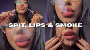 Spit Tongue Fetish: Smoking & Lips Goddess POV