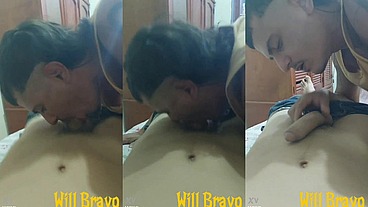 O novinho do meu trabalho veio aqui em casa ser mamado na encolha