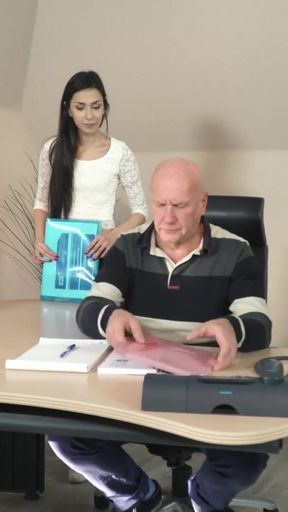 Emotional moment from &quot;Old manager at the office fucks his two beautiful assistants&quot;