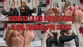 Goddess Lilith & Noah Bensi train you in proper Goddess Worship - FemDom POV, boot worship, foot worship, ass worship
