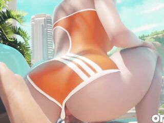 Tracer Beach Blow job and Cock-sock Screw & Wild Anal Riding and Titfuck Spunk flow - CG Overwatch Animation