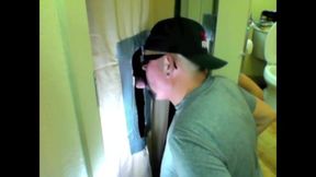 Black Cock Enjoys Gloryhole Blowjob