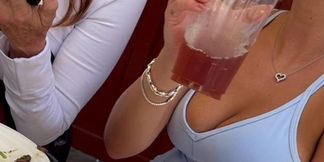 Hidden bulge draws in hot girls for outdoor cock worship