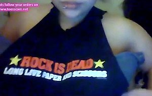 Cute chubby girl on skype