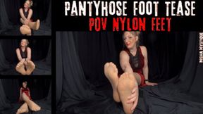 Pantyhose Foot Tease: POV Nylon Feet - mp4