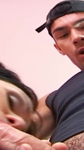 Hot Latin Shemale Fucked Anally with a Condom in the Hallway