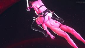 Thick and alluring mature bunny sits on a lucky customer's face in her club.