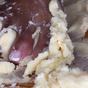 Ebony Girl Smashes Cupcakes with Her Feet