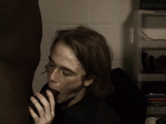 Beautiful white boy has an affair with a hung black guy in the office