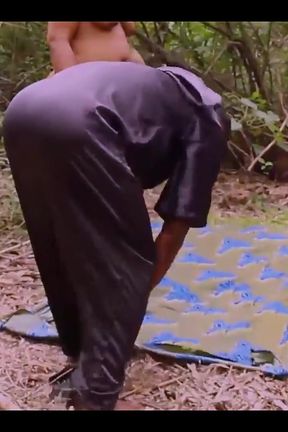 African Black Masquerade Cultis Leader Performing Strange Act and Fuck Hardcore