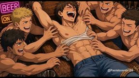 Arm-Wrestling Loser Roped To The Bar Table (2D Anime)