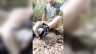 Strung up Twunk Jacks Off on a Hike