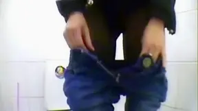 Smoking hot and nasty babe is ing in the toilet