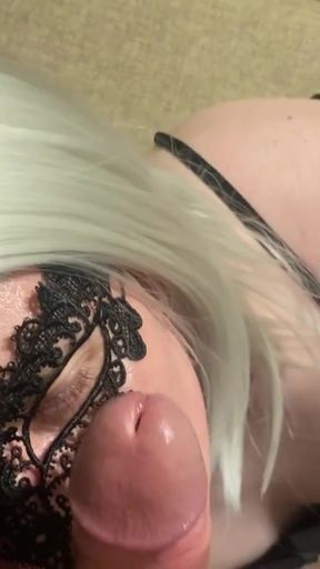 Lippy trans blonde got a mouthful of cum   Clip 2