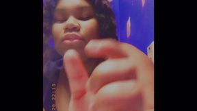 BBW babe Alita Angel sucks cock in bathroom
