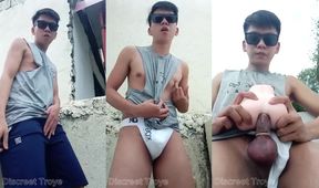 Pinoy Boy Jerks Off Secretly While Friends Swim Outside Sneaking Peak