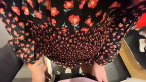 Amateur girl swallows cum in shopping center locker room