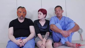 Teenie rimmed by domme &mdash;  swallowing cumshot in BDSM play