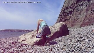 Panty change on beach