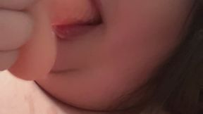 Bbw slobbering and throating my toy