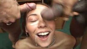 Multiple facials for my slutty redhead girlfriend