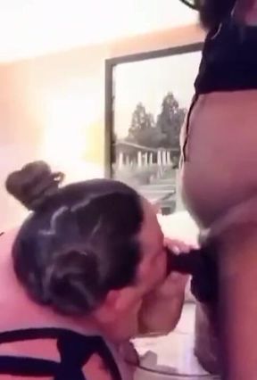 BBC Throat Fucks Piggy with Bowl of Slobber
