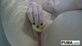 Sexy Nadia takes a bath with some rubber duckies