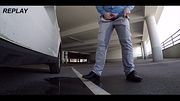 Office Man Doesn't Make It! Public Desperation, Wetting, Pissing and Cumming in the Parking Garage